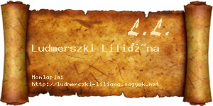 Ludmerszki Liliána névjegykártya